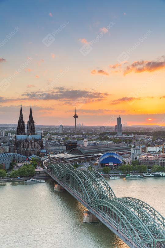 Cologne Cathedral in Cologne at sunset  : Stock Photo or Stock Video Download rcfotostock photos, images and assets rcfotostock | RC Photo Stock.:
