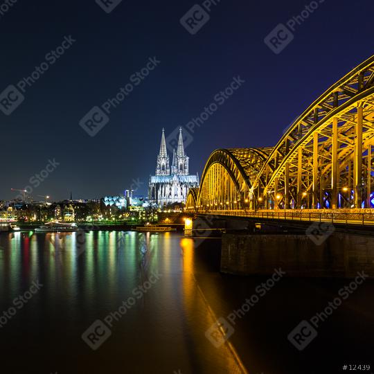 Cologne Cathedral Night Cityscape  : Stock Photo or Stock Video Download rcfotostock photos, images and assets rcfotostock | RC Photo Stock.: