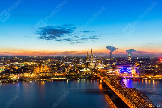 Cologne city at night with cathedral  : Stock Photo or Stock Video Download rcfotostock photos, images and assets rcfotostock | RC Photo Stock.: