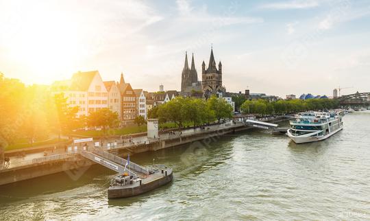 Cologne city in summer at the rhine river  : Stock Photo or Stock Video Download rcfotostock photos, images and assets rcfotostock | RC Photo Stock.: