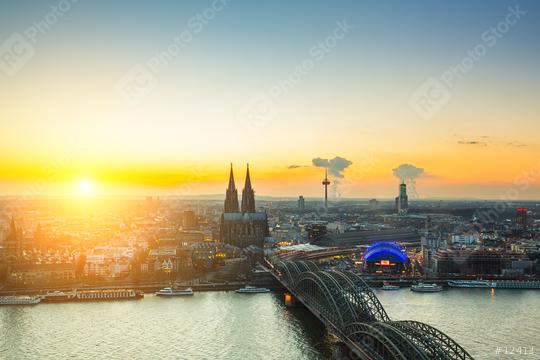 Cologne city panorama at sunset  : Stock Photo or Stock Video Download rcfotostock photos, images and assets rcfotostock | RC Photo Stock.: