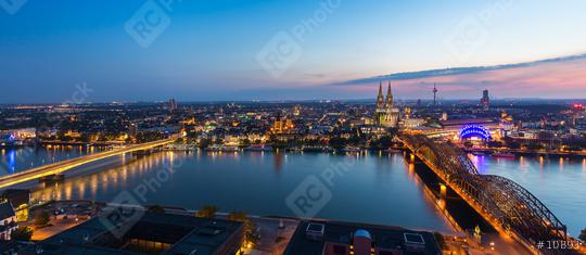 cologne city skyline panorama at sunset  : Stock Photo or Stock Video Download rcfotostock photos, images and assets rcfotostock | RC Photo Stock.: