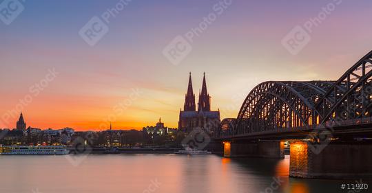 Cologne City Skyline Silhouette at sunset  : Stock Photo or Stock Video Download rcfotostock photos, images and assets rcfotostock | RC Photo Stock.: