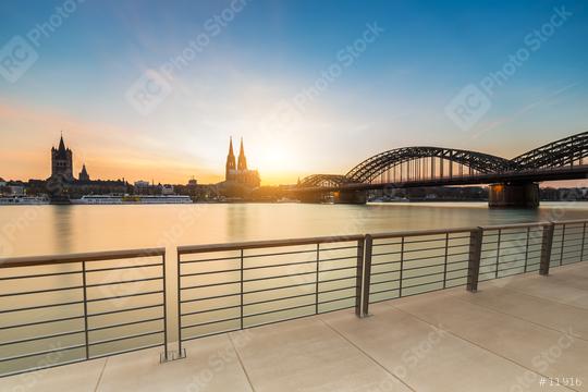 cologne city view from the Rhine Boulevard at sunset  : Stock Photo or Stock Video Download rcfotostock photos, images and assets rcfotostock | RC Photo Stock.: