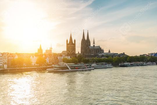 Cologne city with Cathedral and groos st. martin at sunset  : Stock Photo or Stock Video Download rcfotostock photos, images and assets rcfotostock | RC Photo Stock.: