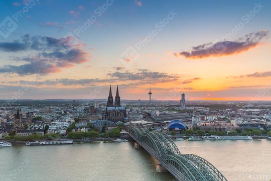 Cologne city with Cathedral at a cloudy sunset  : Stock Photo or Stock Video Download rcfotostock photos, images and assets rcfotostock | RC Photo Stock.: