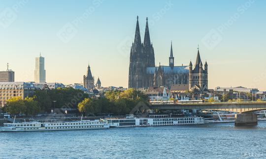 Cologne city with Cathedral at dusk  : Stock Photo or Stock Video Download rcfotostock photos, images and assets rcfotostock | RC Photo Stock.: