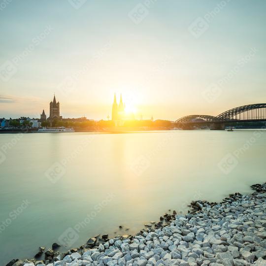 Cologne city with cathedral at sunset  : Stock Photo or Stock Video Download rcfotostock photos, images and assets rcfotostock | RC Photo Stock.: