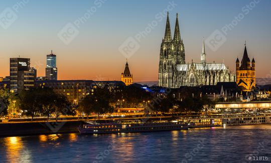 Cologne city with Cathedral at sunset  : Stock Photo or Stock Video Download rcfotostock photos, images and assets rcfotostock | RC Photo Stock.: