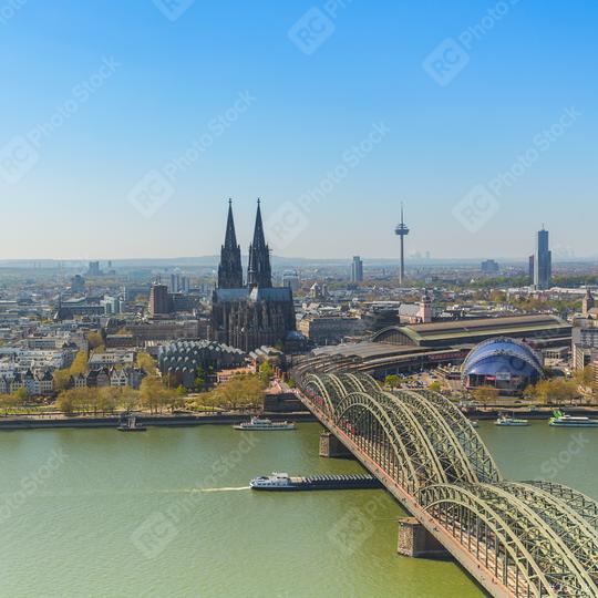 Cologne city with cologne cathedral at spring  : Stock Photo or Stock Video Download rcfotostock photos, images and assets rcfotostock | RC Photo Stock.: