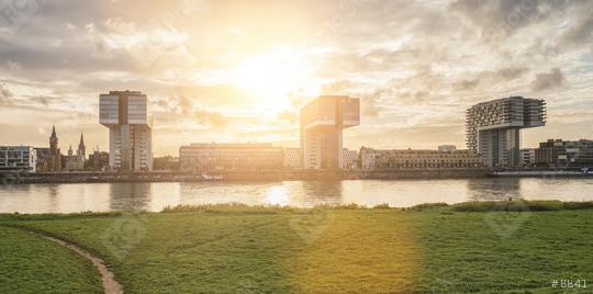Cologne Crane Houses and the poller meadow at sunset, germany  : Stock Photo or Stock Video Download rcfotostock photos, images and assets rcfotostock | RC Photo Stock.: