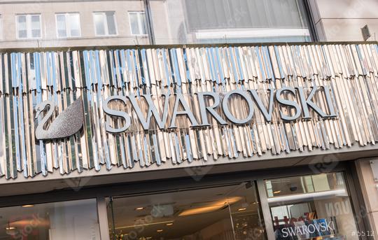 COLOGNE, GERMANY OCTOBER, 2017:  Swarovski store front with Logo. Swarovski is an Austrian producer of crystal jewellery and accessories headquartered in Wattens, Austria.  : Stock Photo or Stock Video Download rcfotostock photos, images and assets rcfotostock | RC Photo Stock.:
