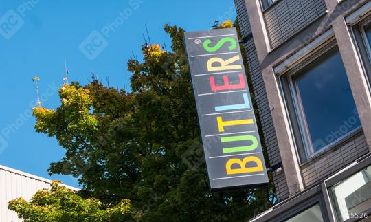 COLOGNE, GERMANY OCTOBER, 2017: Butlers store logo on a building, Butlers is a home accessories store in Frankfurt, Germany.  : Stock Photo or Stock Video Download rcfotostock photos, images and assets rcfotostock | RC Photo Stock.: