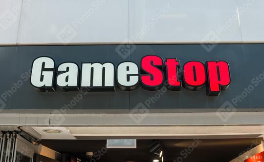 COLOGNE, GERMANY OCTOBER, 2017: GameStop logo on a Store. GameStop is an American video game, consumer electronics and wireless services retailer.  : Stock Photo or Stock Video Download rcfotostock photos, images and assets rcfotostock | RC Photo Stock.: