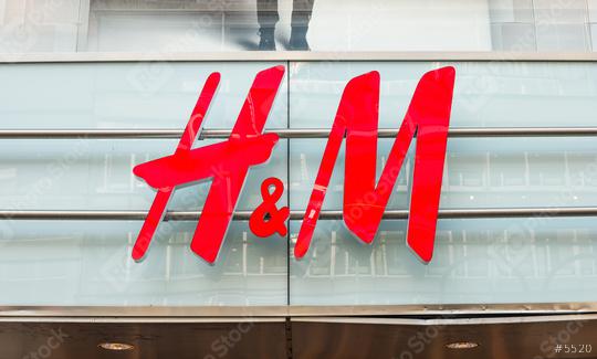 COLOGNE, GERMANY OCTOBER, 2017: H&M logo on a store. H & M Hennes & Mauritz AB is a Swedish multinational retail-clothing company, known for its fast-fashion clothing.  : Stock Photo or Stock Video Download rcfotostock photos, images and assets rcfotostock | RC Photo Stock.: