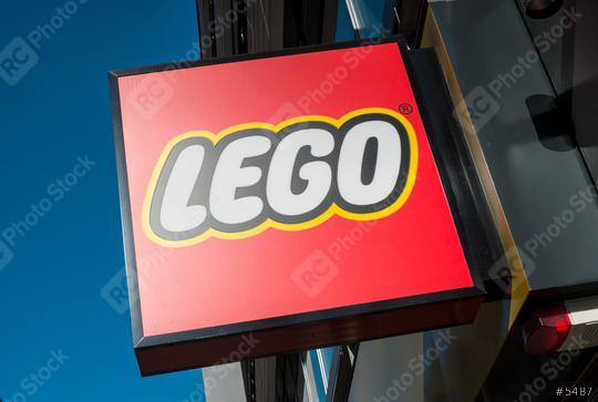 COLOGNE, GERMANY OCTOBER, 2017: Lego logo on a building. Lego is a line of plastic construction toys that are manufactured by The Lego Group, a privately held company based in Billund, Denmark.  : Stock Photo or Stock Video Download rcfotostock photos, images and assets rcfotostock | RC Photo Stock.:
