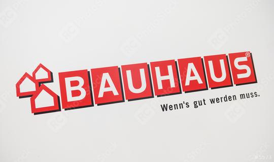 COLOGNE, GERMANY SEPTEMBER, 2017: Bauhaus shop Logo. Headquartered in Switzerland, Bauhaus is famous and one of the biggest chains of do it yourself stores all over Europe with 200 branches.  : Stock Photo or Stock Video Download rcfotostock photos, images and assets rcfotostock | RC Photo Stock.: