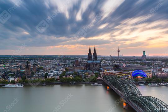 Cologne in germany at sunset with cloudy sky  : Stock Photo or Stock Video Download rcfotostock photos, images and assets rcfotostock | RC Photo Stock.: