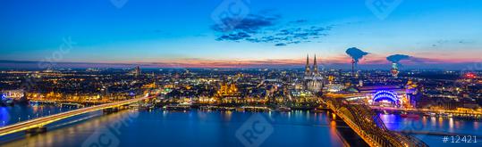 Cologne night panorama  : Stock Photo or Stock Video Download rcfotostock photos, images and assets rcfotostock | RC Photo Stock.: