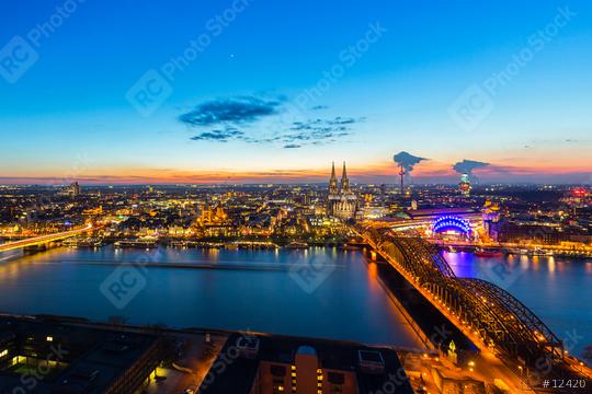 Cologne Night Skyline  : Stock Photo or Stock Video Download rcfotostock photos, images and assets rcfotostock | RC Photo Stock.: