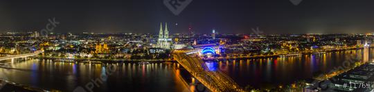 cologne night skyline panorama  : Stock Photo or Stock Video Download rcfotostock photos, images and assets rcfotostock | RC Photo Stock.: