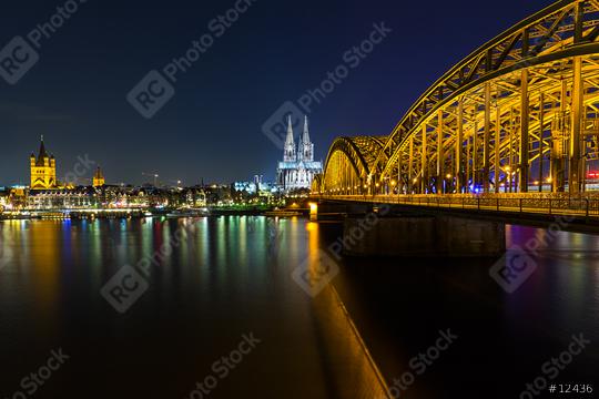 Cologne Night Skyline with Cathedral  : Stock Photo or Stock Video Download rcfotostock photos, images and assets rcfotostock | RC Photo Stock.: