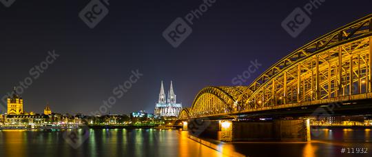 Cologne night skyline with cathedral and hohenzollern bridge  : Stock Photo or Stock Video Download rcfotostock photos, images and assets rcfotostock | RC Photo Stock.: