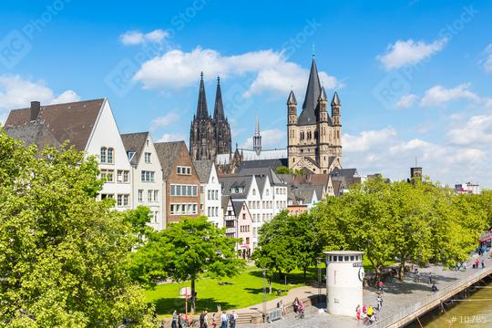 Cologne old town with cathedral at summer  : Stock Photo or Stock Video Download rcfotostock photos, images and assets rcfotostock | RC Photo Stock.: