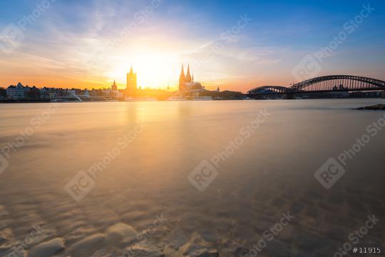 Cologne silhouette with Cathedral at sunset  : Stock Photo or Stock Video Download rcfotostock photos, images and assets rcfotostock | RC Photo Stock.: