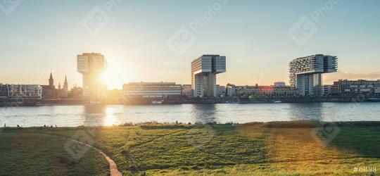 Cologne Skyline at sunset on the rhine river, germany  : Stock Photo or Stock Video Download rcfotostock photos, images and assets rcfotostock | RC Photo Stock.:
