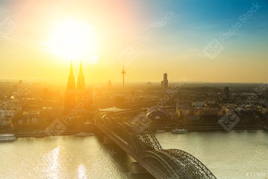 Cologne skyline with cathedral at sunset  : Stock Photo or Stock Video Download rcfotostock photos, images and assets rcfotostock | RC Photo Stock.: