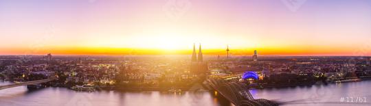 Cologne sunset Panorama  : Stock Photo or Stock Video Download rcfotostock photos, images and assets rcfotostock | RC Photo Stock.: