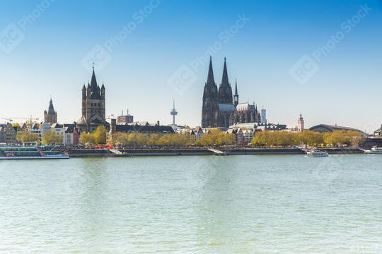 cologne with Cathedral and groos st. martin at the rhine river  : Stock Photo or Stock Video Download rcfotostock photos, images and assets rcfotostock | RC Photo Stock.: