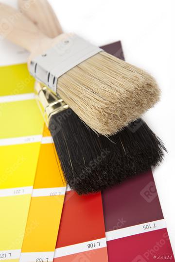Color chart guide for renovation with paint brush and can  : Stock Photo or Stock Video Download rcfotostock photos, images and assets rcfotostock | RC Photo Stock.:
