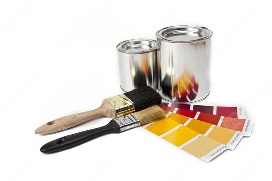 Color chart guide for renovation with paint brush and can isolat  : Stock Photo or Stock Video Download rcfotostock photos, images and assets rcfotostock | RC Photo Stock.: