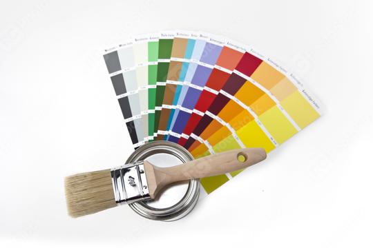 Color chart guide for renovation with paint brush and can on white background  : Stock Photo or Stock Video Download rcfotostock photos, images and assets rcfotostock | RC Photo Stock.: