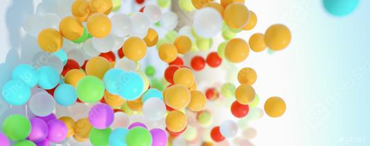 colorful bouncing balls outdoors against blue sunny sky  : Stock Photo or Stock Video Download rcfotostock photos, images and assets rcfotostock | RC-Photo-Stock.: