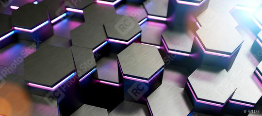 colorful bright neon uv blue and purple lights abstract hexagons background pattern, gaming Concept image - 3D rendering - Illustration   : Stock Photo or Stock Video Download rcfotostock photos, images and assets rcfotostock | RC Photo Stock.: