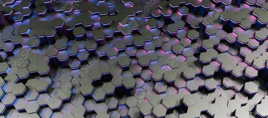 colorful bright neon uv blue and purple lights abstract hexagons background pattern - 3D rendering - Illustration   : Stock Photo or Stock Video Download rcfotostock photos, images and assets rcfotostock | RC Photo Stock.: