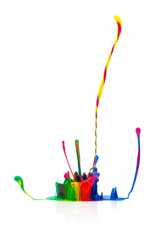 Colorful paint splash isolated on white  : Stock Photo or Stock Video Download rcfotostock photos, images and assets rcfotostock | RC Photo Stock.: