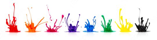 Colorful paint splashes isolated on white  : Stock Photo or Stock Video Download rcfotostock photos, images and assets rcfotostock | RC-Photo-Stock.: