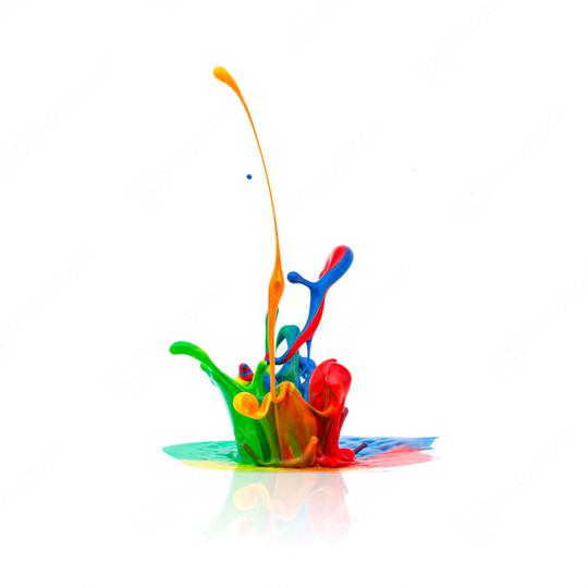 Colorful paint splashing isolated on white  : Stock Photo or Stock Video Download rcfotostock photos, images and assets rcfotostock | RC Photo Stock.: