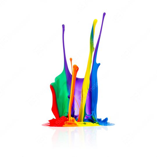 Colorful paint splashing isolated on white  : Stock Photo or Stock Video Download rcfotostock photos, images and assets rcfotostock | RC Photo Stock.: