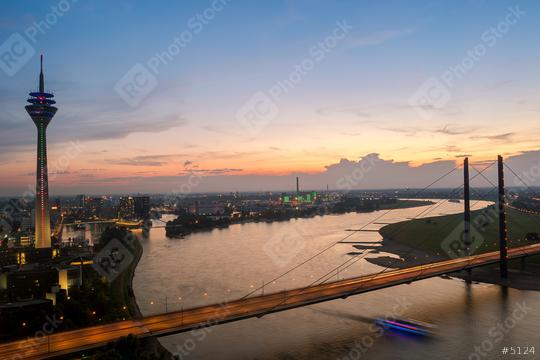 Colorful sunset view of Dusseldorf in germany  : Stock Photo or Stock Video Download rcfotostock photos, images and assets rcfotostock | RC Photo Stock.: