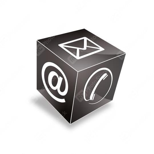 contact cube black 3d phone icon vector eps  : Stock Photo or Stock Video Download rcfotostock photos, images and assets rcfotostock | RC Photo Stock.: