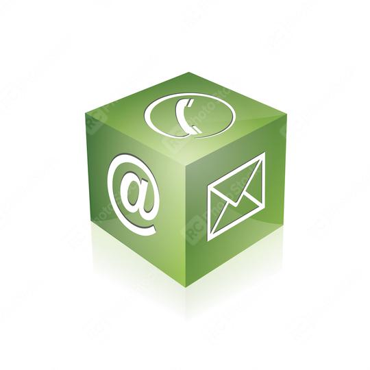 contact cube green 3d phone icon vector eps  : Stock Photo or Stock Video Download rcfotostock photos, images and assets rcfotostock | RC Photo Stock.: