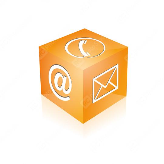 contact cube orange 3d phone icon vector eps 	  : Stock Photo or Stock Video Download rcfotostock photos, images and assets rcfotostock | RC Photo Stock.: