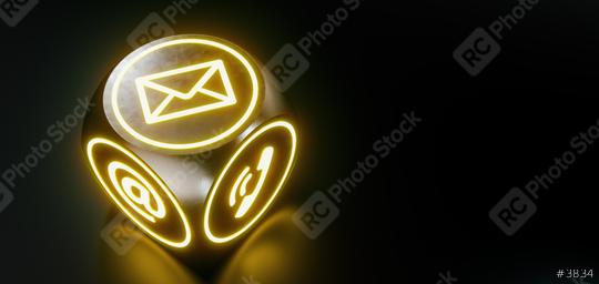 Contact Icons on Cube  : Stock Photo or Stock Video Download rcfotostock photos, images and assets rcfotostock | RC Photo Stock.: