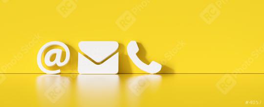 Contact Methods. Close-up Of A Phone, Email and Post Icons Leaning On orange Wall  : Stock Photo or Stock Video Download rcfotostock photos, images and assets rcfotostock | RC Photo Stock.: