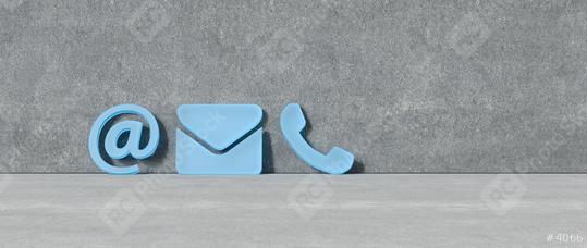 Contact Methods. Close-up Of A Phone, Email and Post Icons Leaning on a Wall  : Stock Photo or Stock Video Download rcfotostock photos, images and assets rcfotostock | RC Photo Stock.: